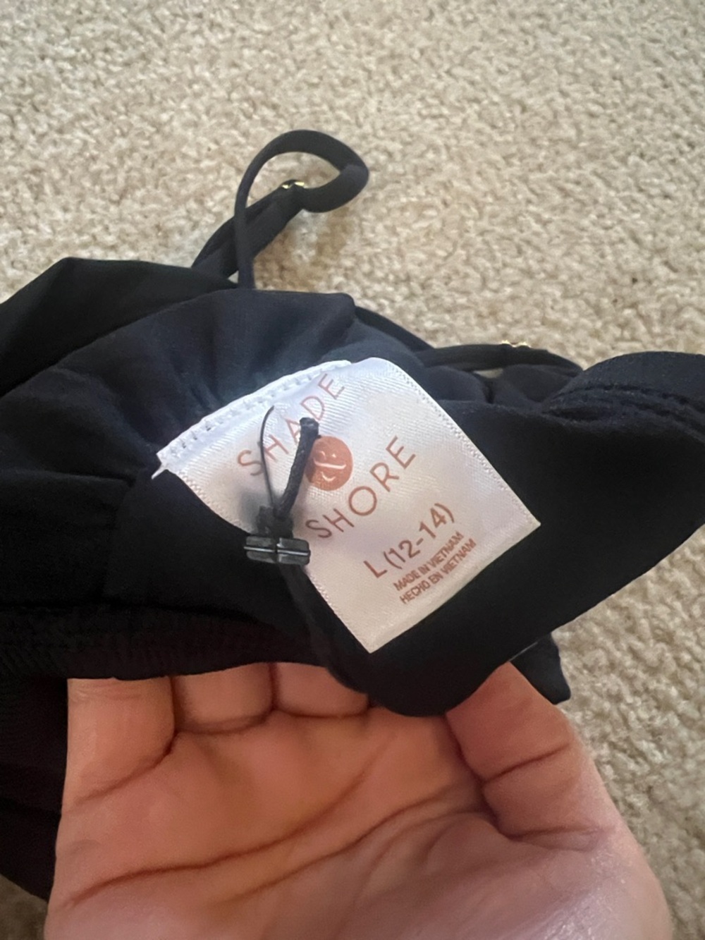 Black ribbed bikini top - Picture 3 of 4